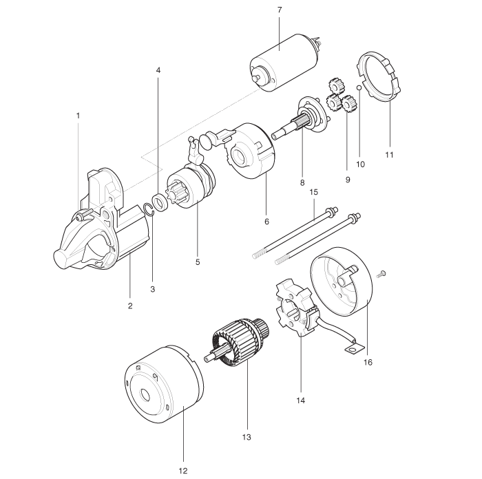 Hyundai Elantra: Starter. Components and Components Location - Starting