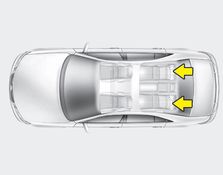 The rear seat is equipped with headrests in the outboard seating positions (except