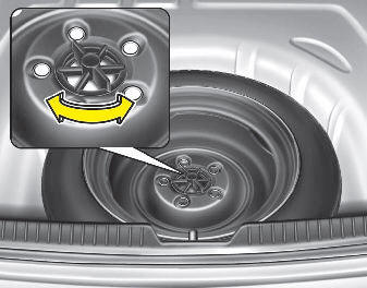 Turn the tire hold-down wing bolt counterclockwise.