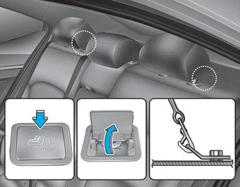 Hyundai Elantra. Securing a child restraint seat with "Tether Anchor" system