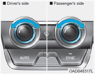 Hyundai Elantra. Temperature control