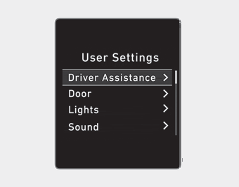 Hyundai Elantra. User settings mode