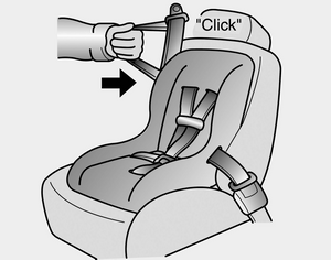 4. Slowly allow the shoulder portion of the seat belt to retract and listen for