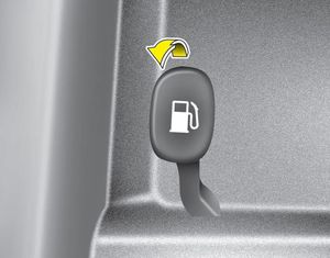 The fuel-filler lid must be opened from inside the vehicle by pulling up on the