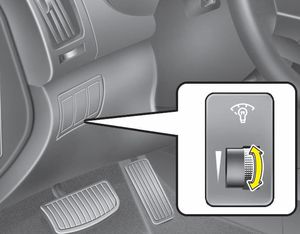 When the vehicle’s parking lights or headlights are on, rotate the illumination