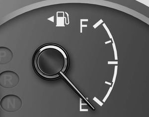 The fuel gauge indicates the approximate amount of fuel remaining in the fuel