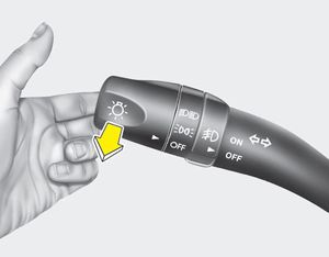 To flash the headlights, pull the lever towards you. It will return to the normal