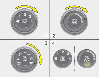 1. Set the fan speed to the highest (extreme right) position.