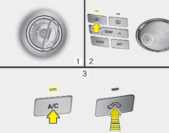 1. Turn the ignition switch to the ON position.