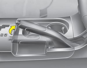 To engage the parking brake, first apply the foot brake and then without pressing