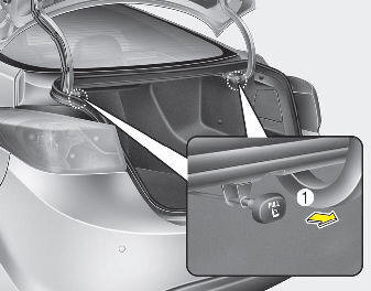 3. Pull on the seatback folding lever located in the trunk.