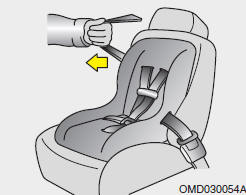 3. Pull the shoulder portion of the seat belt all the way out. When the shoulder