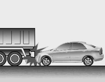 Just before impact, drivers often brake heavily. Such heavy braking lowers the