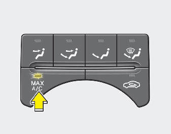 To operate the MAX A/C, turn the fan speed control knob to the right then press