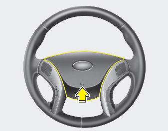 To sound the horn, press the horn symbol on your steering wheel.