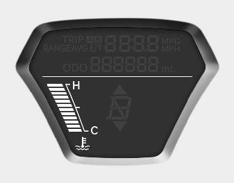 This gauge shows the temperature of the engine coolant when the ignition switch