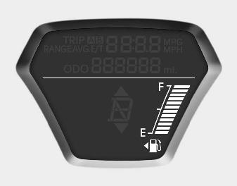 The fuel gauge indicates the approximate amount of fuel remaining in the fuel