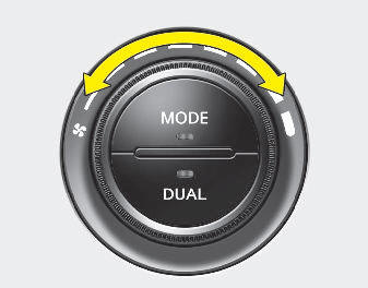 The fan speed can be set to the desired speed by turning the fan speed control