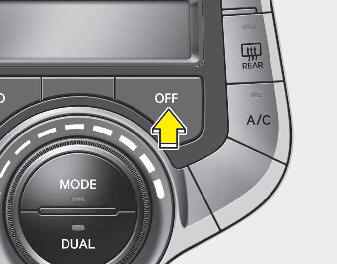 Push the OFF button to turn off the air climate control system. However, you