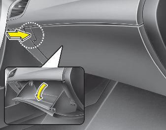 To open the glove box, push the button and the glove box will automatically open.